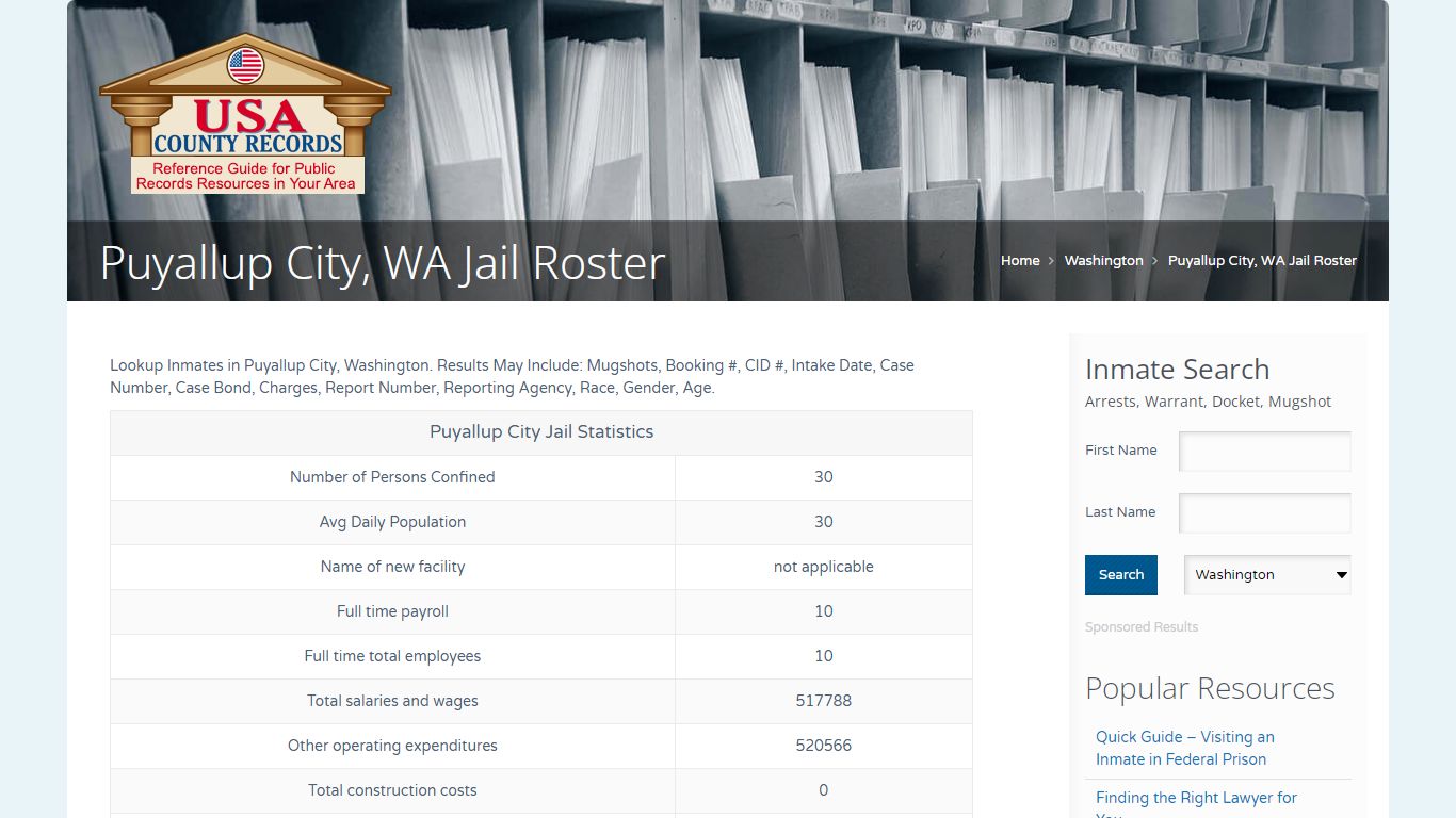 Puyallup Tribal Jail Roster