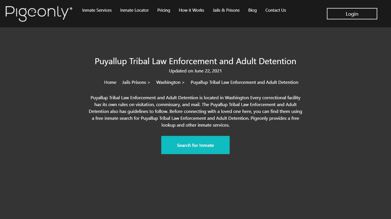 Puyallup Tribal Law Enforcement and Adult Detention Inmate ...