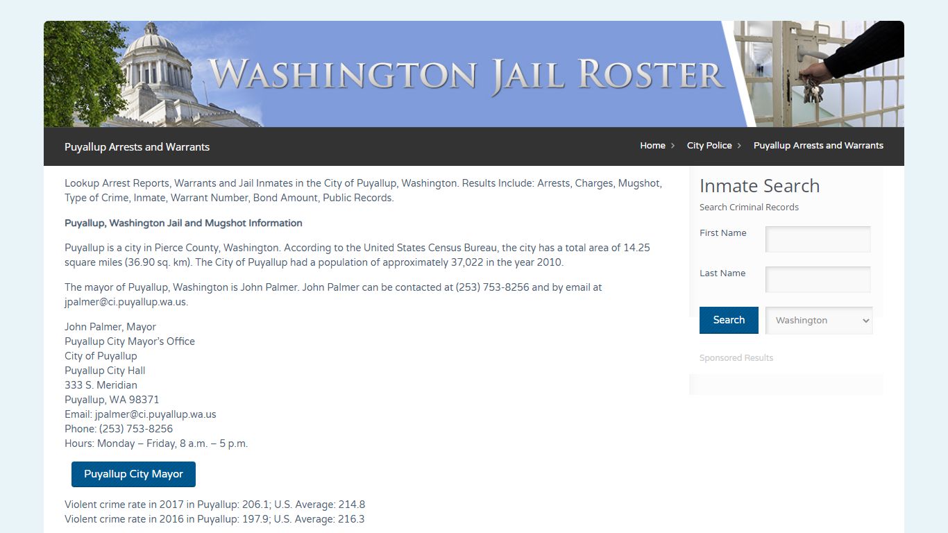 Puyallup Arrests and Warrants | Jail Roster Search